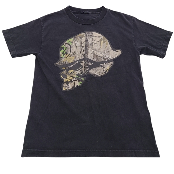 Metal Mulisha Other - Metal Mulisha and Real Tree Colab Boys T Shirt Black and Camouflage Size Small